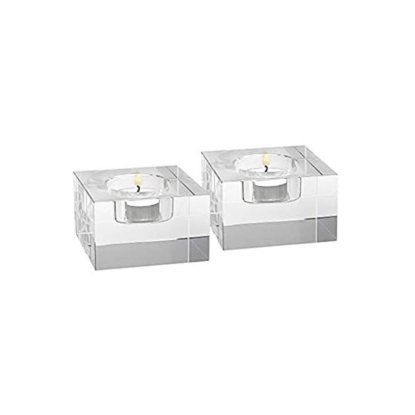 Badash Crystal YD262 T LITE BLOCK PAIR H2 in. x L3 in.