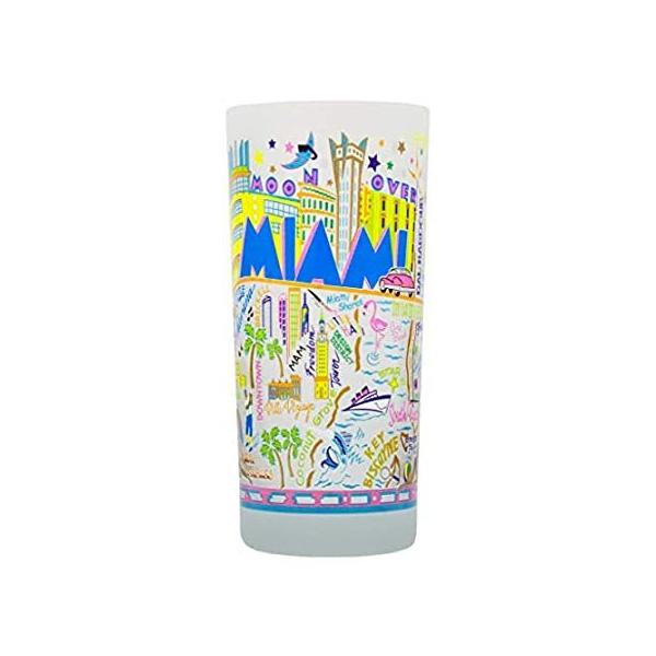 catstudio Miami Drinking Glass | Geography Inspired Artwork Printed on a Fr