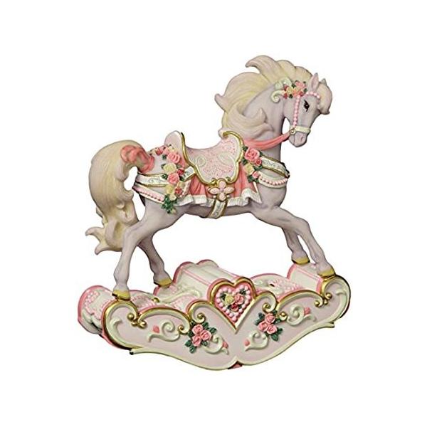 The San Francisco Music Box Company Hearts and Roses Musical Rocking Horse