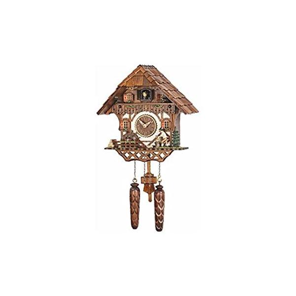 Trenkle Quartz Cuckoo Clock Black Forest House with Music, Wood-Cutter TU 4