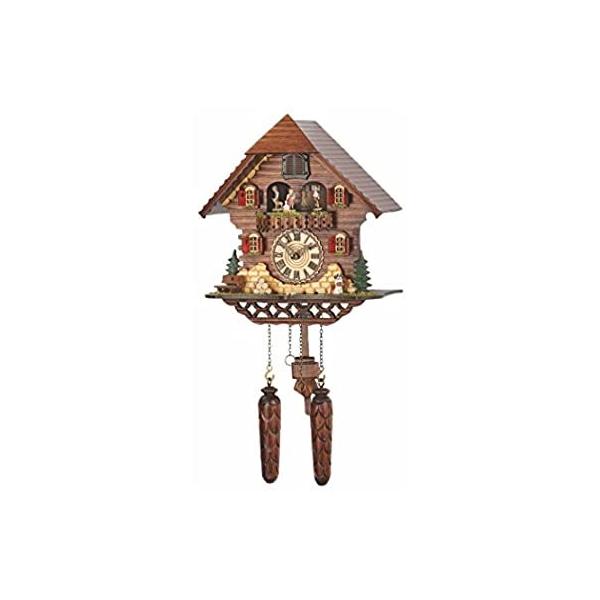 Trenkle Quartz Cuckoo Clock Black Forest House with Music, Turning Dancers