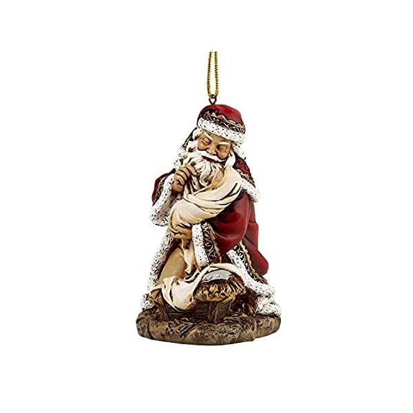 Adoring Kneeling Santa Holding??????Painted?????????7???by????? sAi