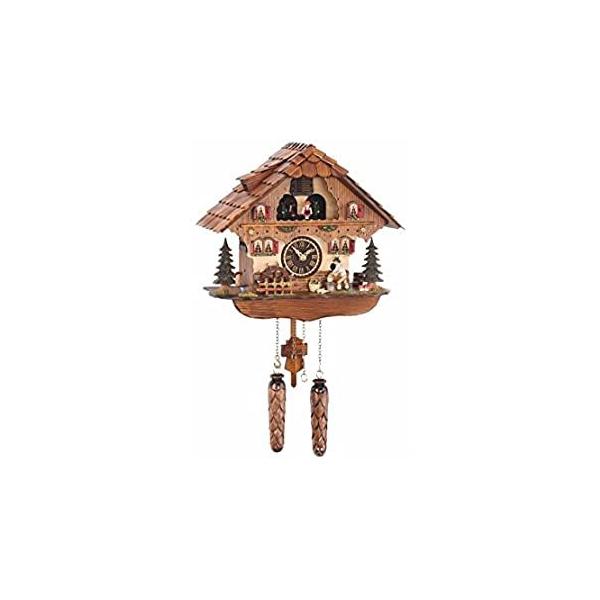 Trenkle Quartz Cuckoo Clock Black Forest House with Moving Wood Chopper and