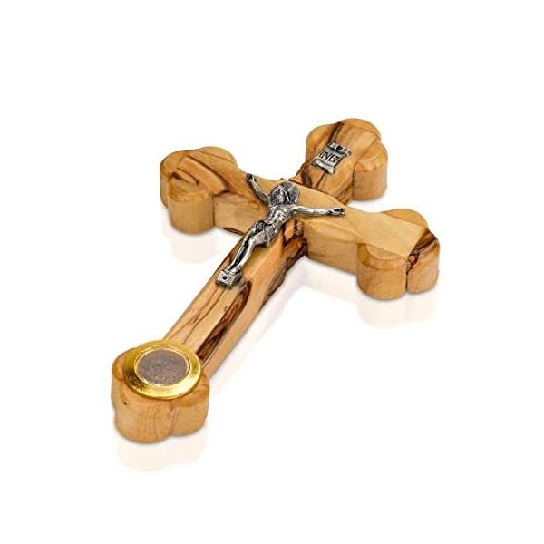 14 Stations Wall Wood Cross Crucifix with Jerusalem Soil 14cm by Land of Ch