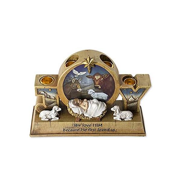 23cm Advent Candle Holder - Advent Wreath - Baby Jesus and Barn Animals