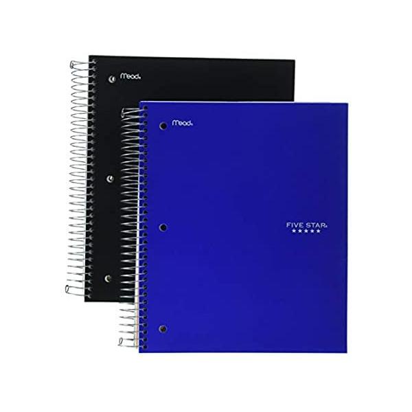 (2 Pack, Primary) - Five Star Spiral Notebook, 5 Subject, 200 Wide Ruled Sh sAi