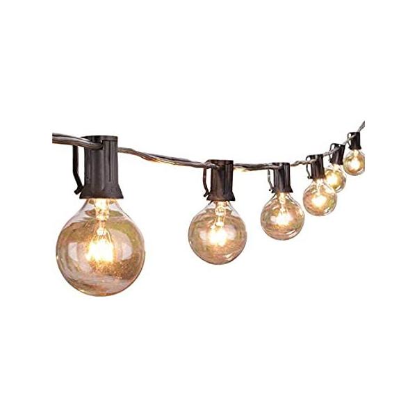 Outdoor String Lights 25 Feet G40 Globe Patio Lights with 27 Edison Glass B