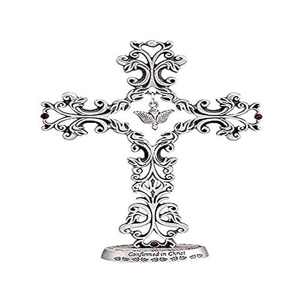 Cathedral Art QP00005 Confirmation Standing Filigree Cross with Dove, 13cm ���s�A���i