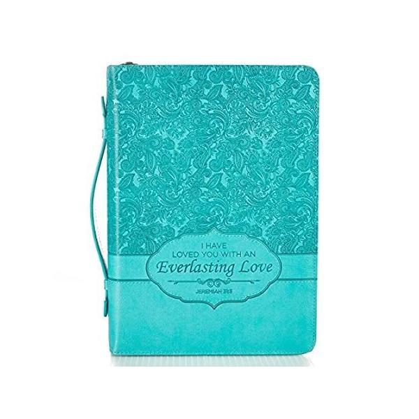 Christian Art Gifts Turquoise Faux Leather Bible Cover for Women | Everlast
