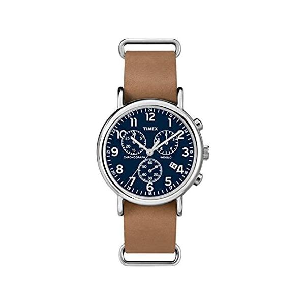 rv Timex Weekender Unisex-Adult Quartz Watch, Chronograph Display and Leather
