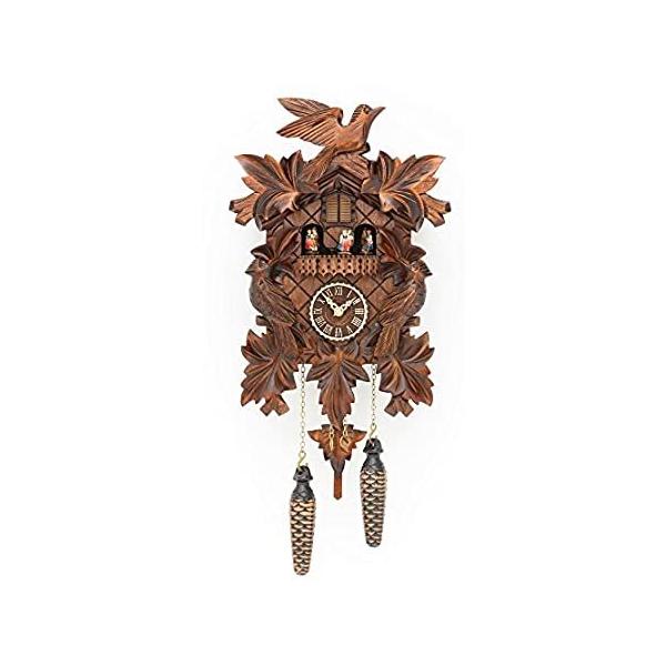 Trenkle Quartz Cuckoo Clock with Music 7 Leaves, 3 Birds TU 377 QMT