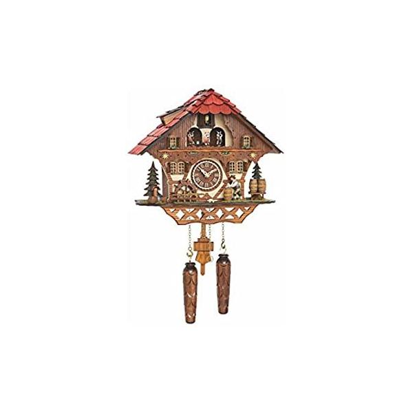 Trenkle Quartz Cuckoo Clock Black Forest House with Moving Beer Drinker and
