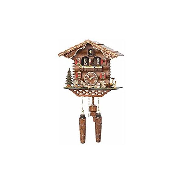 Trenkle Quartz Cuckoo Clock Swiss House with Music, Turning Dancers TU 4209