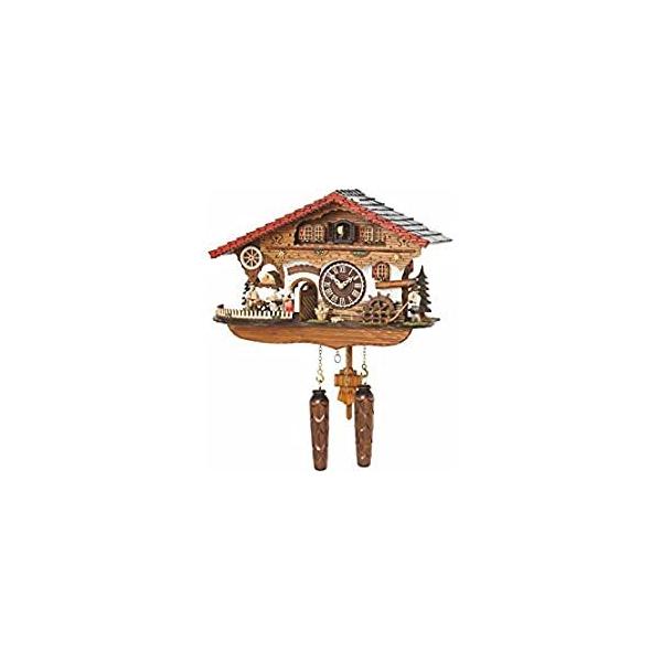 Trenkle Quartz Cuckoo Clock Black Forest House with Moving Waitress and Tur
