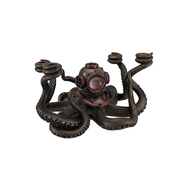 Candelabras Incredibly Cool Steampunk Diver Octopus 4&amp;#xA0;CandleC11.5&amp;#xA0;X 6.5&amp;#xA0;
