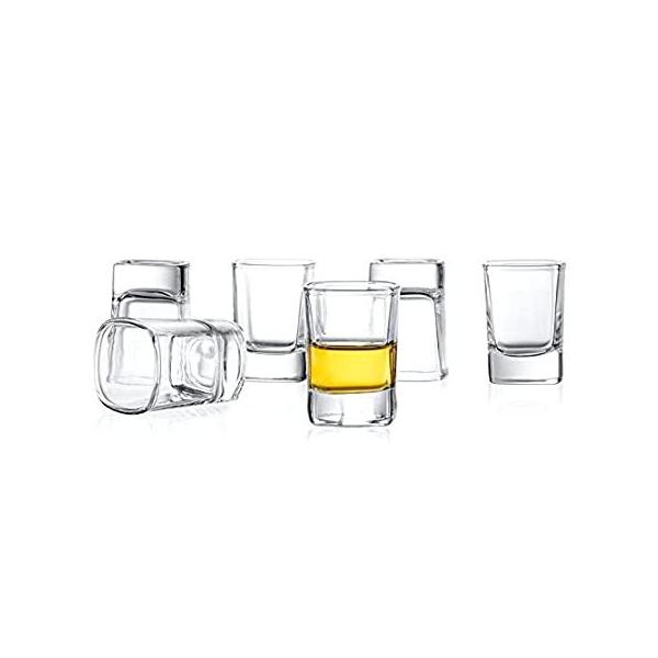 JoyJolt 6-Pack Heavy Base Shot Glass Set, 2-Ounce Shot Glasses