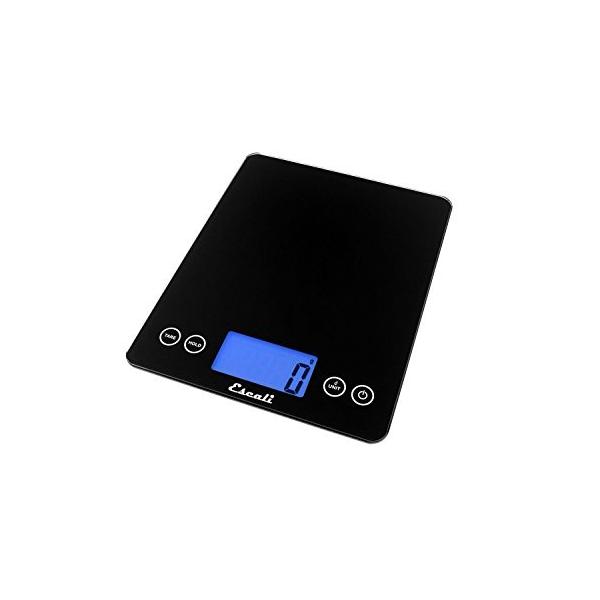 Escali ArtiXL 2210IB Precision Extra-Large Glass Surface Kitchen Scale, Measures Liquid and Dry Ingredients, Tare Function, Digital LCD Display,  22lb
