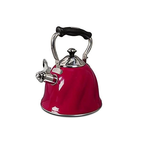 Gibson Alderton 2.3 Qt. Whistle Tea Kettle, Quarts, Red