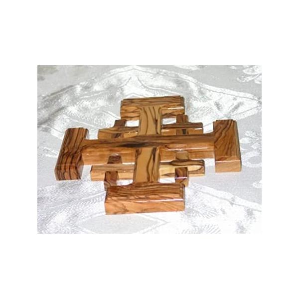 Jerusalem Cross Olive Wood Holy Land Crusaders' Handmade Bethlehem from Isr