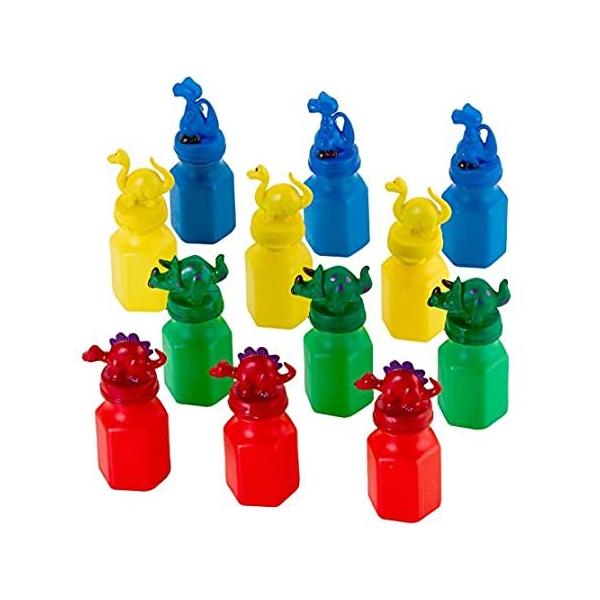 Kidsco - Dinosaur Bubble Bottles - 12 Pack - For Boys, Girls, Parties, Gift sAi
