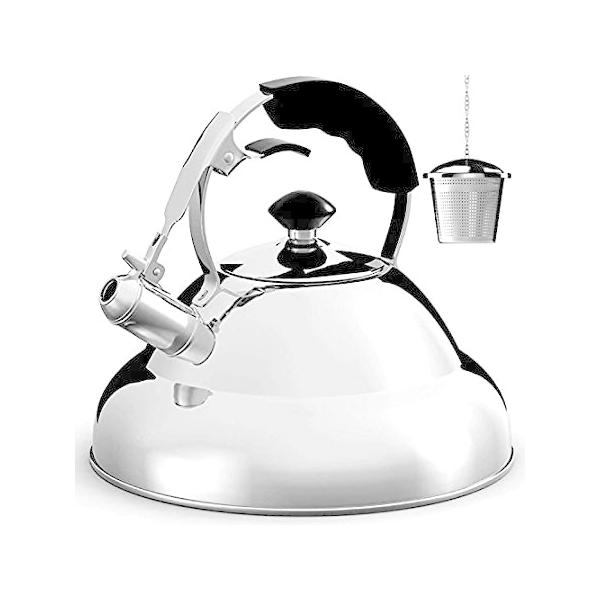 Tea Kettle Stovetop Whistling Tea Pot - 2.75 Quart, Stainless Steel, Tea Ma