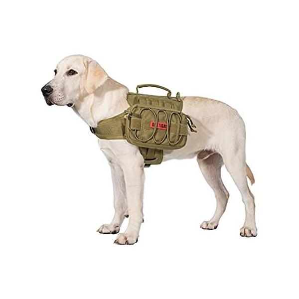 OneTigris Dog Backpack for Medium &amp; Large Dogs, Nylon Backpack for Dogs Tac sAi