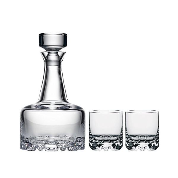 Orrefors Erik 3 Piece Set, Decanter and 2 Double Old Fashioned Glasses , One size -