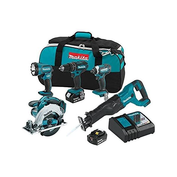 Makita XT505 18V LXT Lithium-Ion Cordless 5-Pc. Combo Kit (3.0Ah)