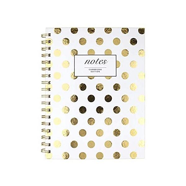 (24cm x 18cm, Gold Dots) - Cambridge Business Notebook, Hardcover, 80 Sheet sAi