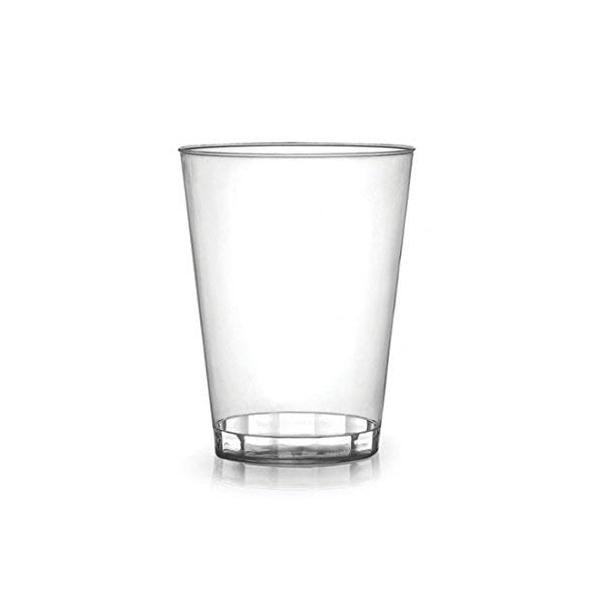 Fineline Settings 410-CL, 10 Oz. Quenchers Serve Clear Plastic Tumblers, Disposable Heavy Base Brandy Whiskey Tumblers, Plastic Scotch Whisky Glasses