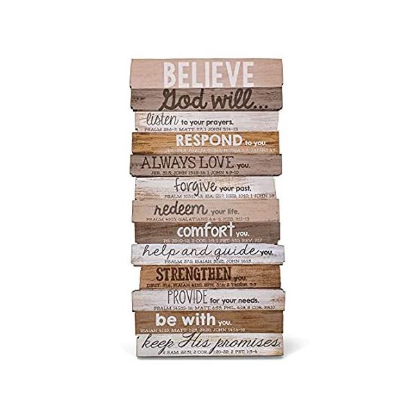 (5 x 10" Believe Art Plaque) - Lighthouse Christian Products 13cm x 25cm x  sAi