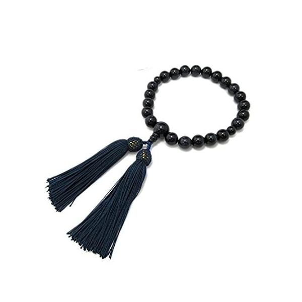 KYOTO ASAHIYA Mens Tiger Eye Stone Japanese Buddhist Rosary Mala Prayer Bea