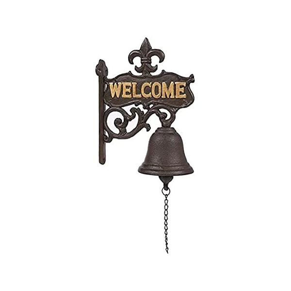 Cast Iron Bell -"Welcome" Entry Door Bell, Antique Doorbell for Decoration,