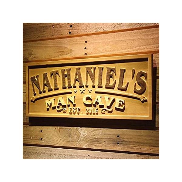 wpa0359Personalized Man Cave Established YearYMtgaؐEngraved Wooden Si