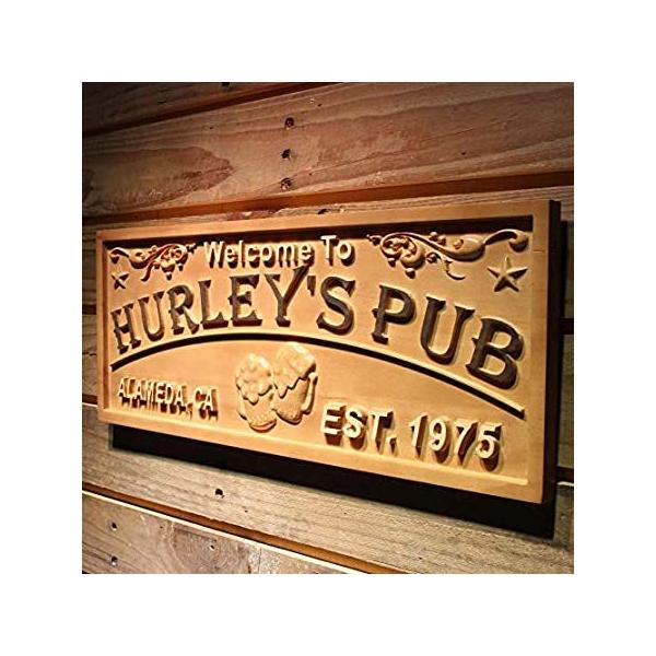 wpa0383Personalizedpuwithꏊ&amp; EstBYearMtgMan CaveؐEngraved Wooden Sign