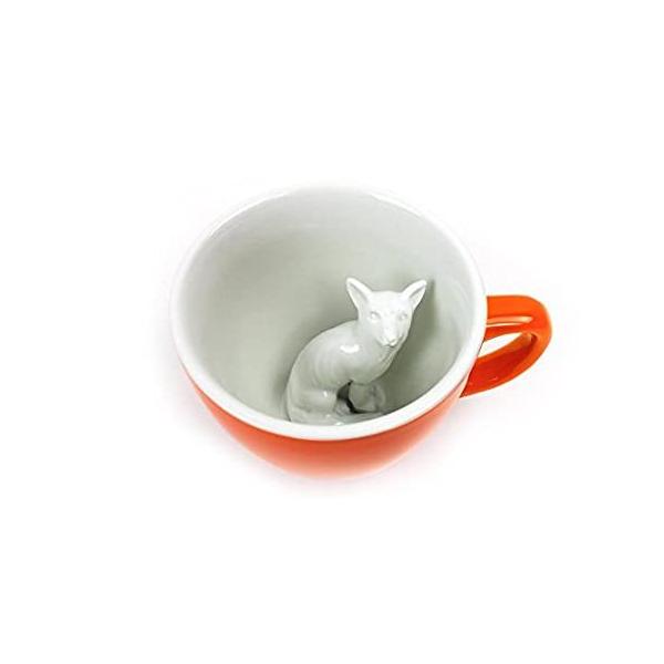 (330ml, Fox) - CREATURE CUPS Fox Ceramic Cup (325 ml, Red Orange) Hidden An ���s�A���i
