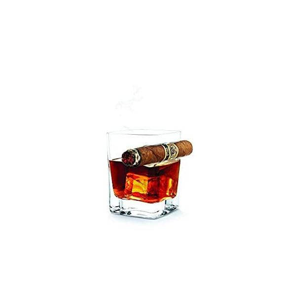 Corkcicle Cigar Glass - Double Old Fashioned Glass With Built-In Cigar Rest