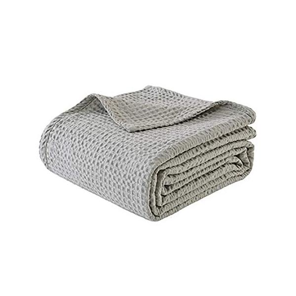 PHF 100% Cotton Waffle Weave Blanket Twin Size 66"x90" - Pre-Washed Soft Li ���s�A���i