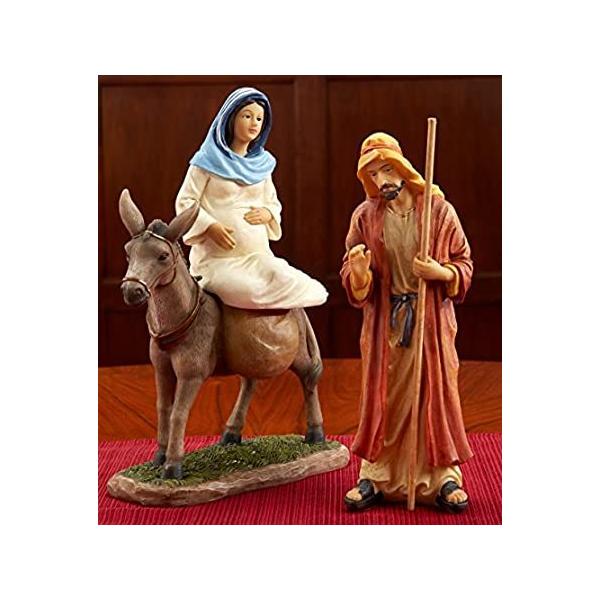 Three Kings 25cm Scale Travelling Holy Family to Bethlehem Resin Stone Nati ���s�A���i