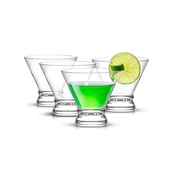 JoyJolt Afina 4-Piece Cocktail Glasses Set, 240ml Martini Glasses sAi