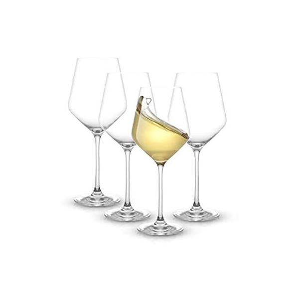 JoyJolt Layla White Wine Glasses, Set of 4 Italian Wine Glasses, 13.5 oz Cl
