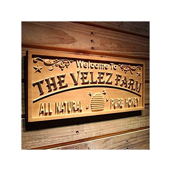 AdvPro�ؐ��J�X�^��wpa0431�t�@�[����Personalized Honey Bee�����ؐ�Engraved Wooden Sign Larg