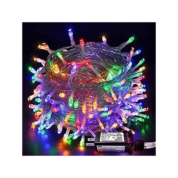 JMEXSUSS Multicolor String Lights 66ft 200 LED Indoor Outdoor, Plug in Fair