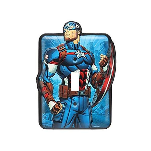 Open Road Brands Marvel Captain America Metal Light Switch Plate
