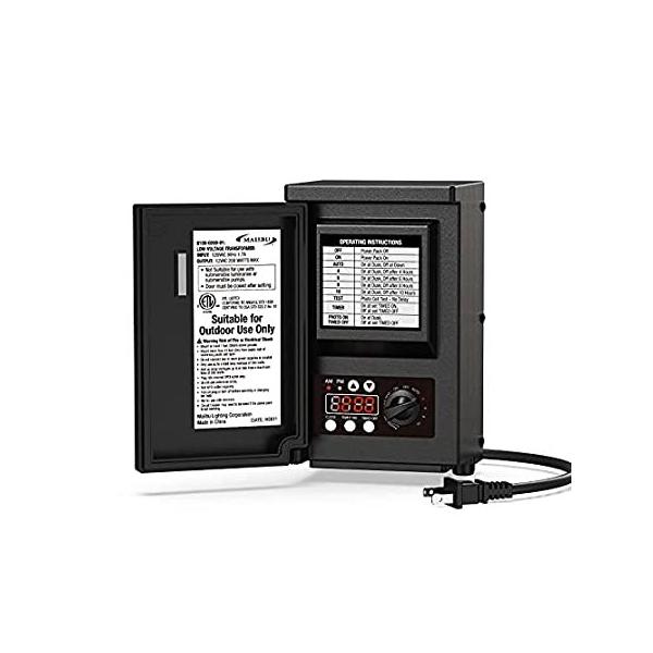 Malibu LED 200 Watt Low Voltage Transformer Power Pack with Digital Timer a