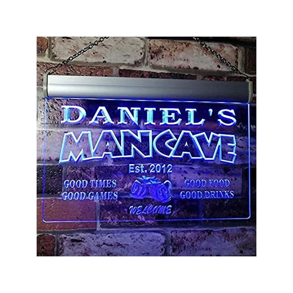 Man Caveo[JX^Personalized Your Name EstablishedtLEDlITC 16" x 12" u[ s