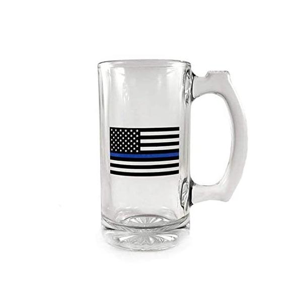 Thin Blue Line Libbey Deco Glass Mug Flag 12.5 oz
