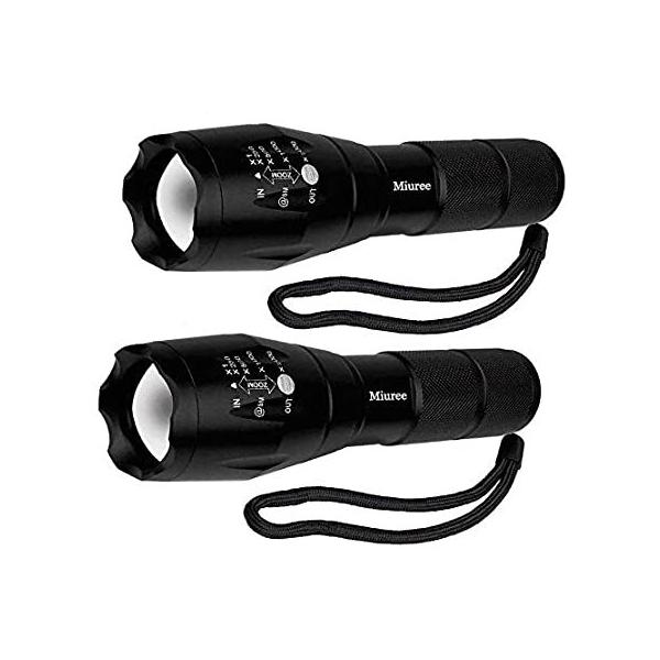 2 Pack TC1200 Tactical LED Flashlight Military Grade 2000 Lumens 5 Mode Zoo