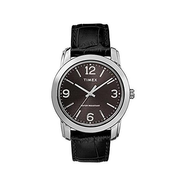 �r���v Timex TW2R86600 Men's Black Croco Print Leather Strap Watch ���s�A���i