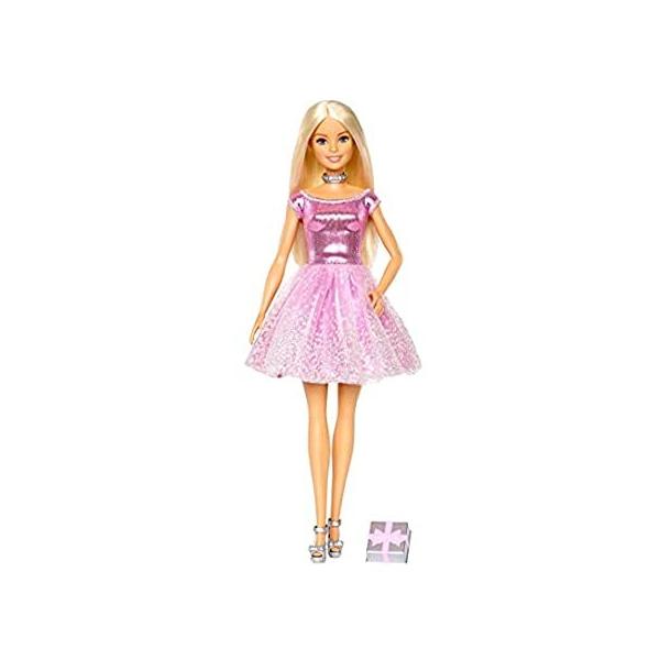 Barbie Happy Birthday Doll, Blonde, Wearing Sparkling Pink Party Dress with